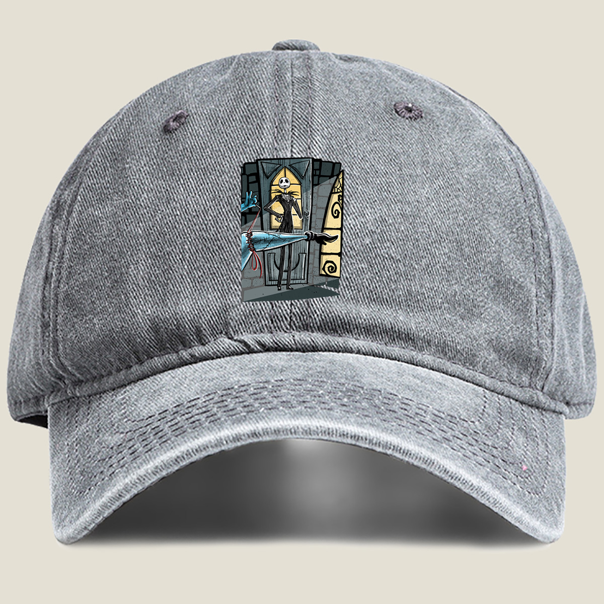The Nightmare Before Christmas - Jack Skellington and Sally - Washed Denim - Baseball Cap