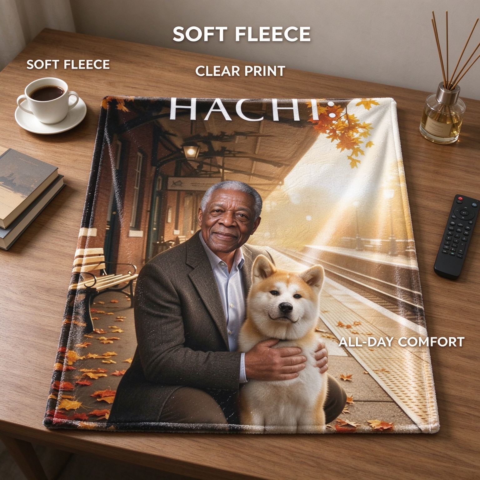 Custom Photo Face Blanket Personalized Portrait Flannel Throw Soft Cozy Keepsake Gift for Pet Lovers and Family