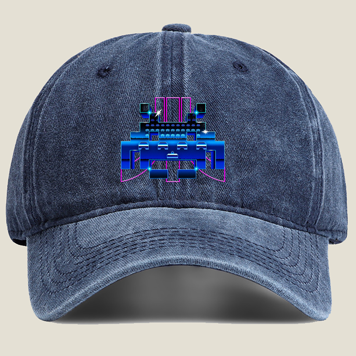 Space Invaders: Classic Arcade Encounter - Washed Denim - Baseball Cap