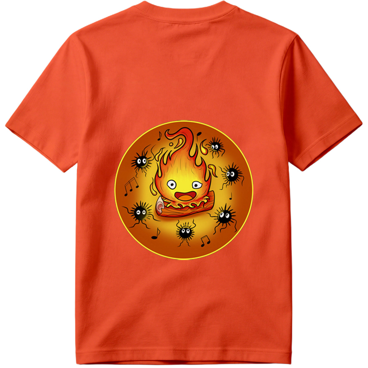 Flame Character with Spiders and Music Notes - Tee