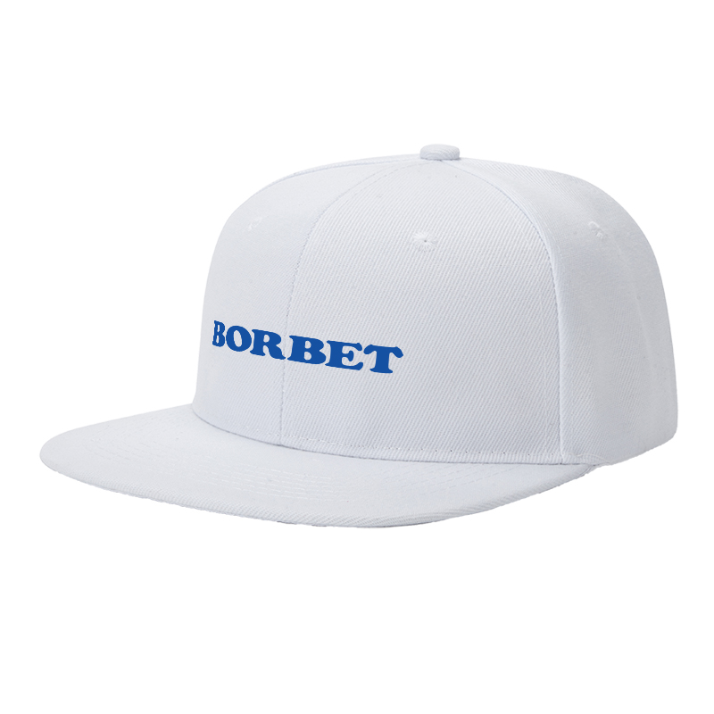 Flat Brim Baseball Cap Borbet Logo Print Streetwear Underground Skate Style for Basketball Court Skate Park Urban Lifestyle Skaters Rappers Streetwear Enthusiasts