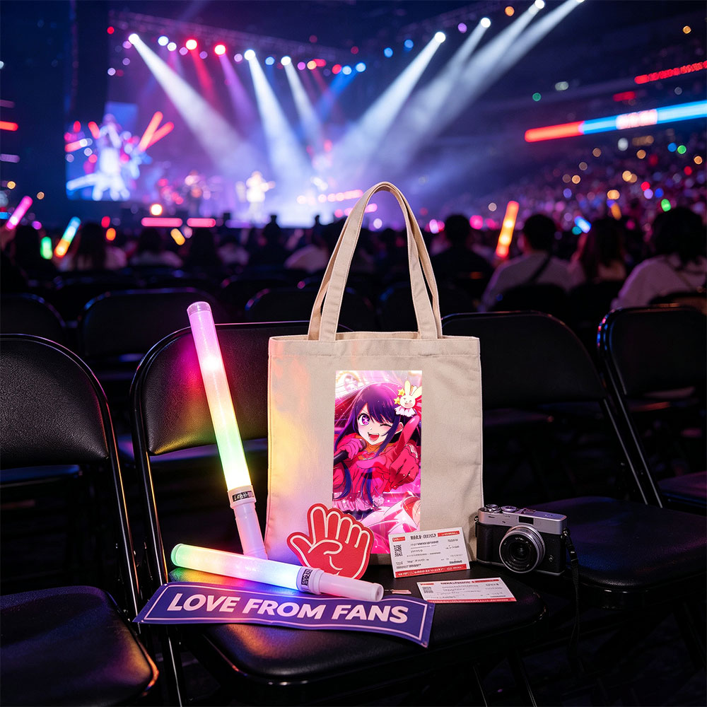 Lilac from Love Live! Superstar!! Singing with a Microphone in a Vibrant Pink Stage Performance - Canvas tote bags
