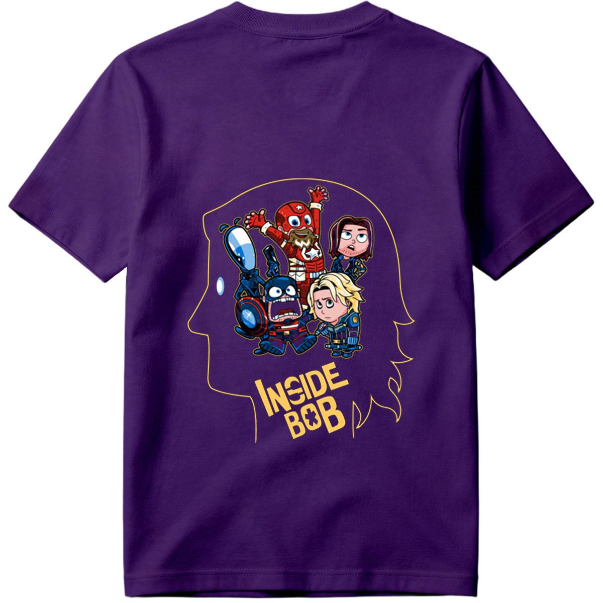 Inside Bob: Captain America, Black Widow, and Thor in Chibi Style - Tee
