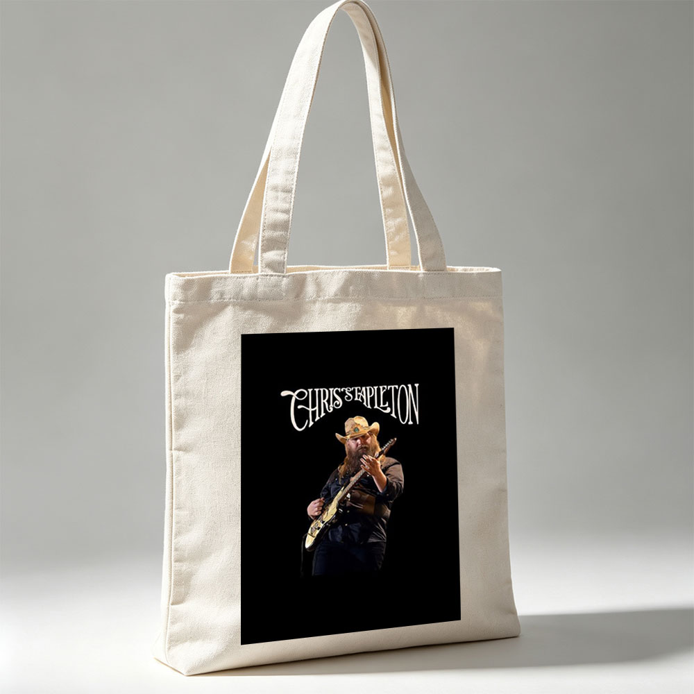 Chris Stapleton Live Performance Playing Guitar on Stage - Canvas tote bags