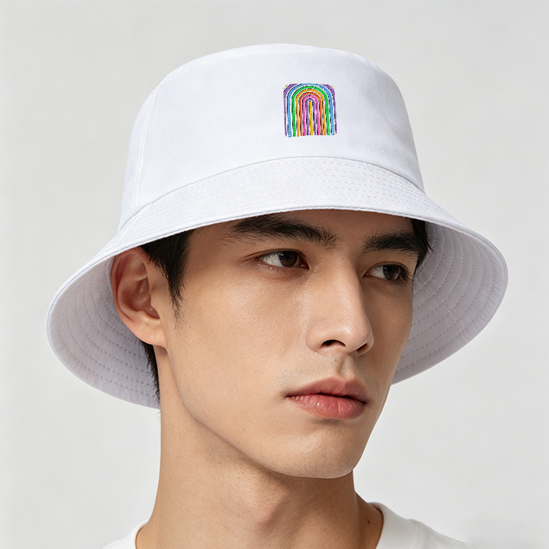 Unisex Rainbow Glitter Print Bucket Hat for Men and Women, Classic Adjustable Sun Protection Cap for Outdoor Activities, Beach, Travel, Festival Wear, Suitable for Adults Seeking Stylish and Comfortable Headwear