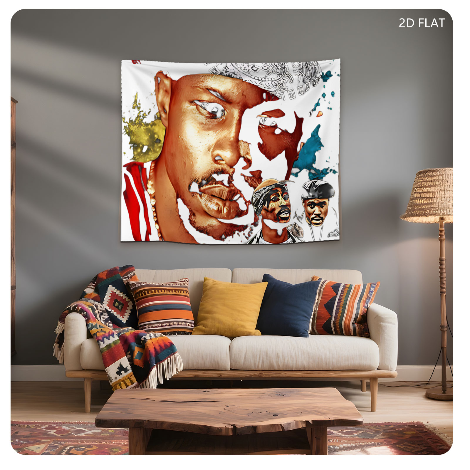 Wood Harris: Urban Icon with Bandana and Camo Style - Tapestry
