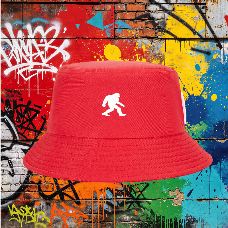 Unisex Classic Bucket Hat with Bigfoot Silhouette Print - Lightweight Sun Protection Hat for Outdoor Adventures, Hiking, Camping, and Casual Wear - Perfect for Nature Enthusiasts and Adventure Seekers