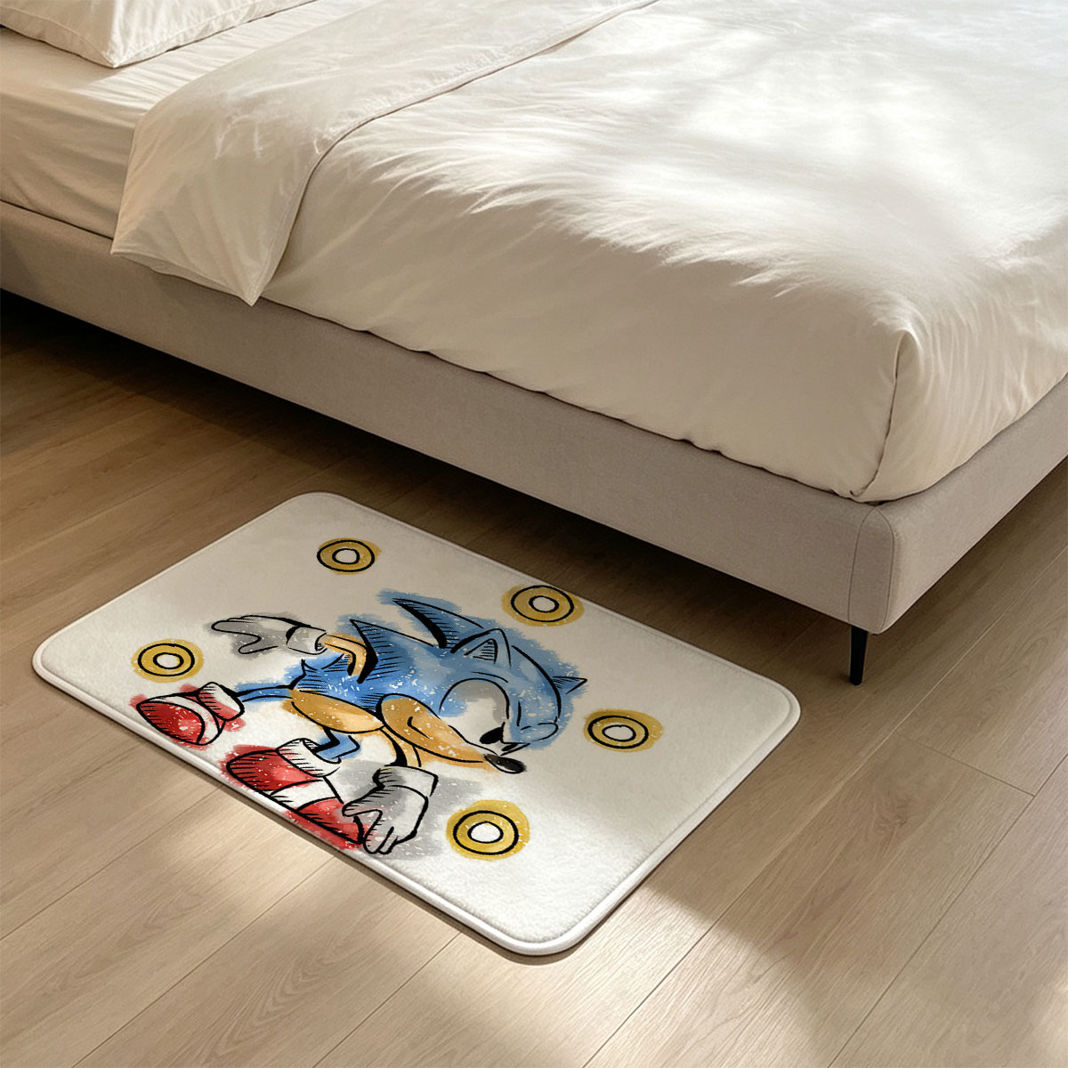 Sonic the Hedgehog Collecting Golden Rings - Flannel floor mat