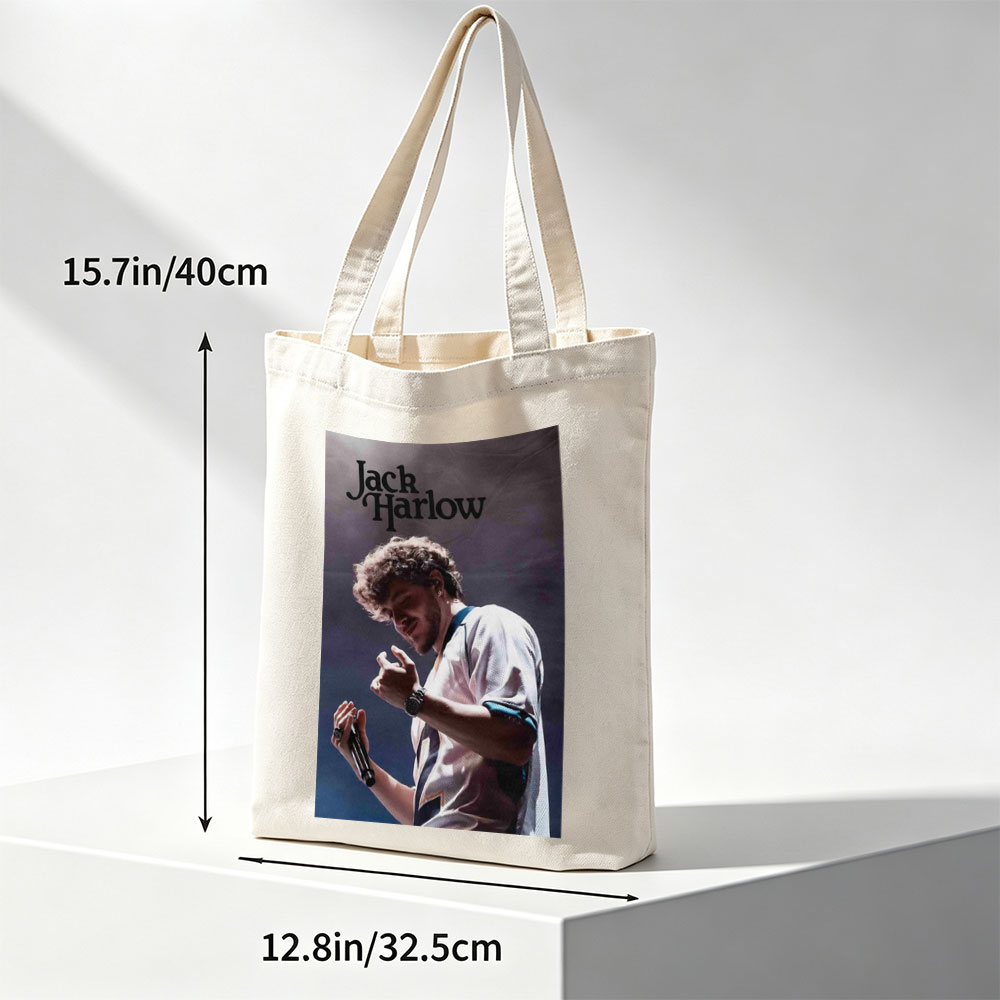 Jack Harlow Performing on Stage with Microphone and Dynamic Gesture - Canvas tote bags