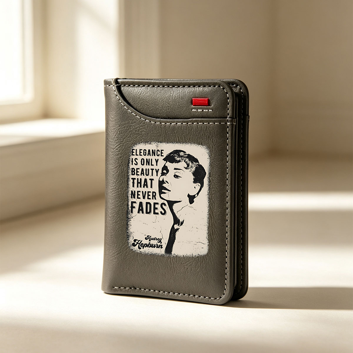Audrey Hepburn - Elegance is Only Beauty That Never Fades - Vertical Style Wallet