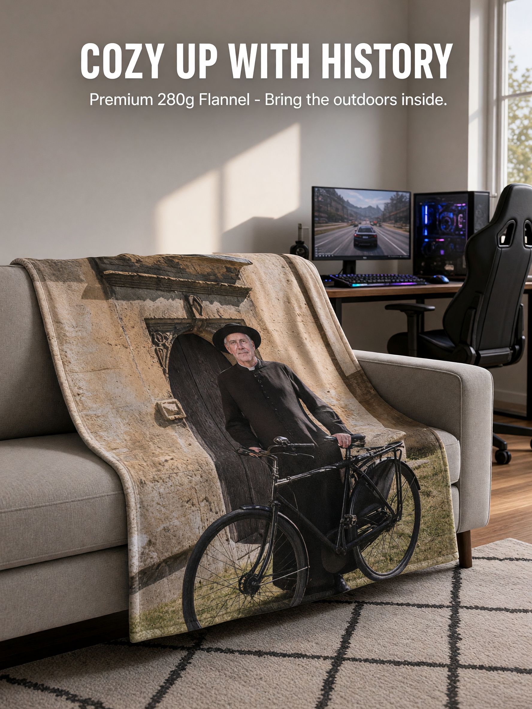Custom Photo Face Blanket Personalized Flannel Fleece Throw Soft Skin-Friendly Cozy Bed Sofa Wrap Ideal Family Gift