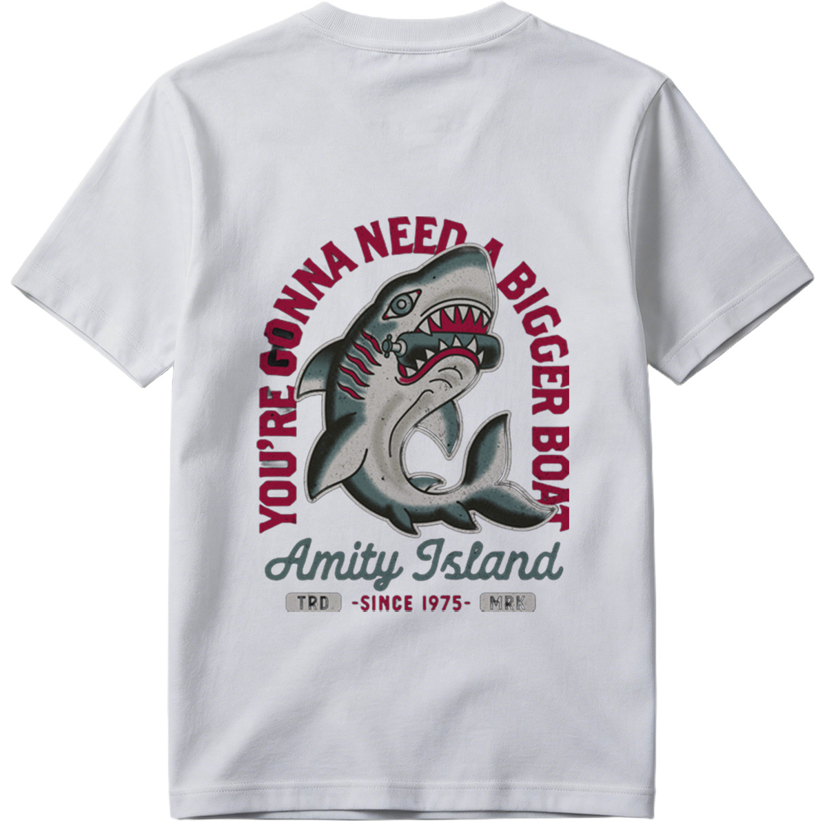 Jaws - Amity Island Shark Design - Tee