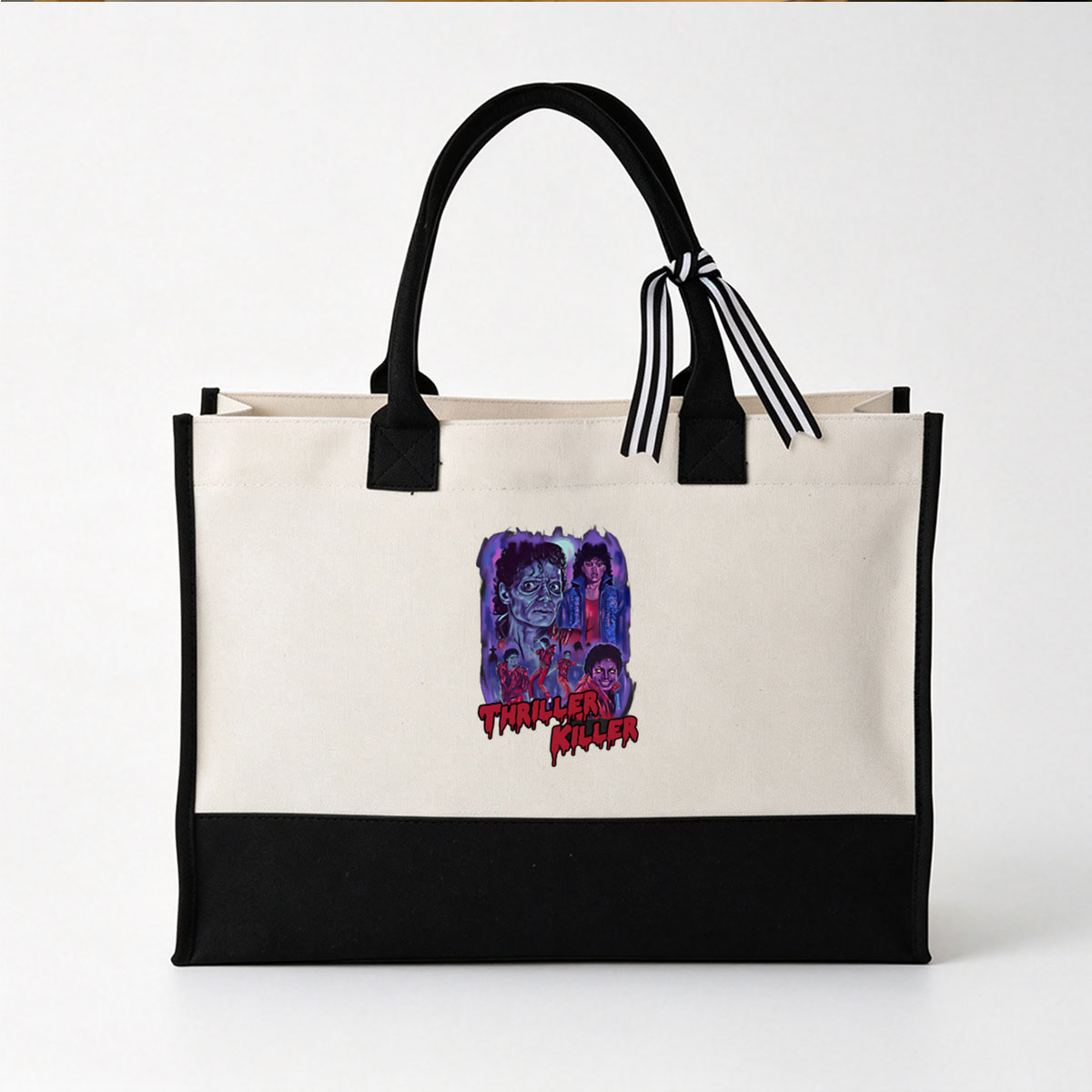 Thriller Killer: Michael Jackson Horror Parody Poster - Canvas patchwork gift tote bag