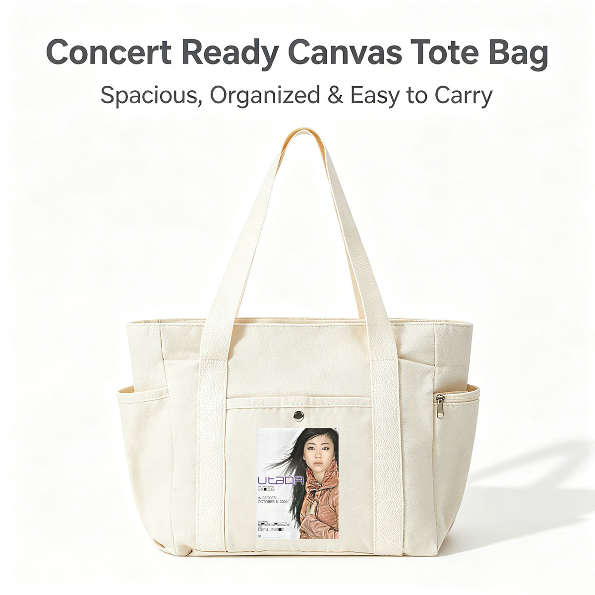 Utada Hikaru on Album Cover for Exodus Debut Release in 2004 - Multi-pocket bags