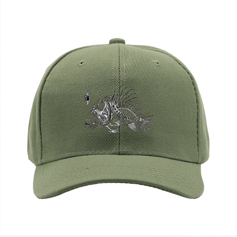 1pc New Baseball Cap with Fish Skeleton Print and Lantern Design Unisex Adjustable Hat for Outdoor Activities and Casual Wear Suitable for Adults and Teenagers