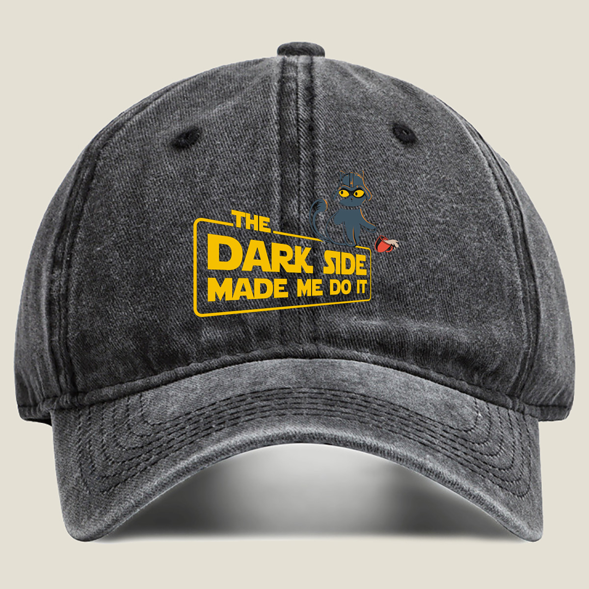 Star Wars: The Dark Side Made Me Do It – Cat Edition - Washed Denim - Baseball Cap