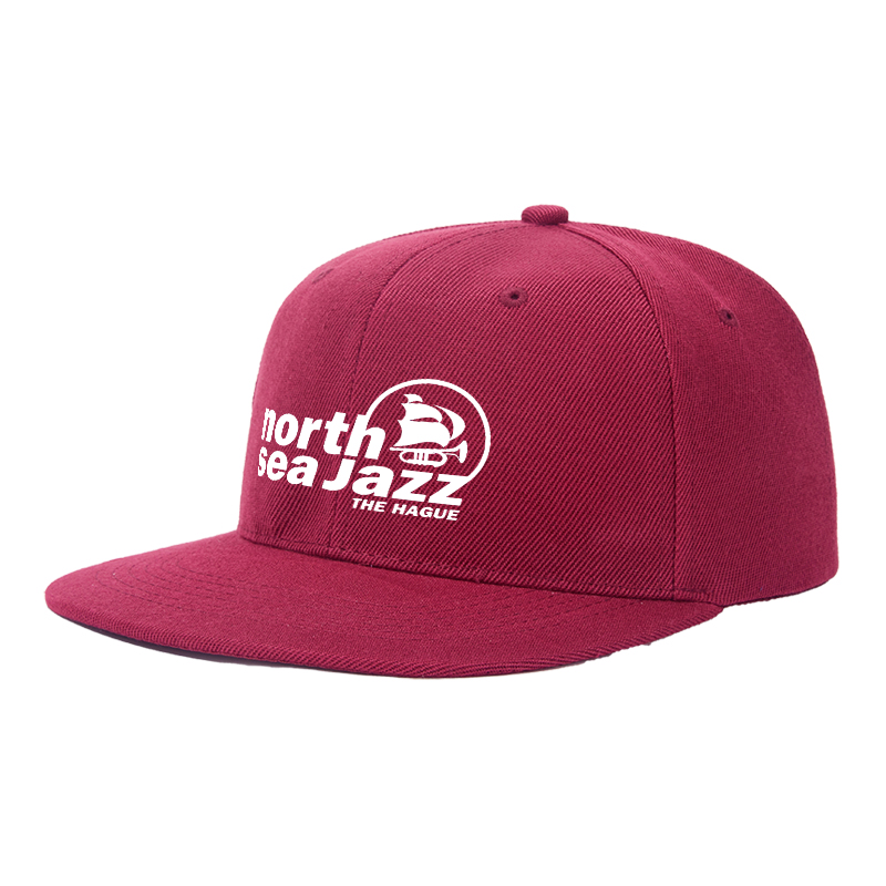 Flat Brim Baseball Cap North Sea Jazz The Hague Logo Print Streetwear Underground Skate Style Hat for Skateboarders and Urban Music Lovers Basketball Courts Streetwear Scenes