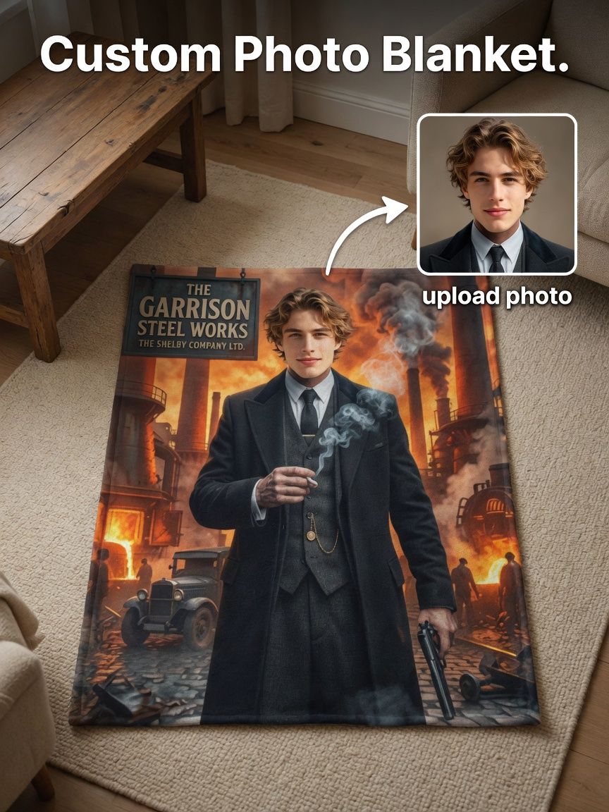 Custom Photo Face Blanket Personalized Flannel Fleece Throw Soft Anti-Pilling Cover Ideal Personalized Gift for Men