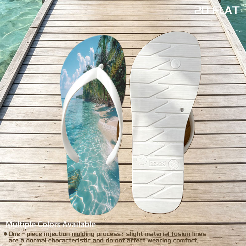 Crystal Clear Waters and Palm Trees on a Tropical Beach -  flip-flops