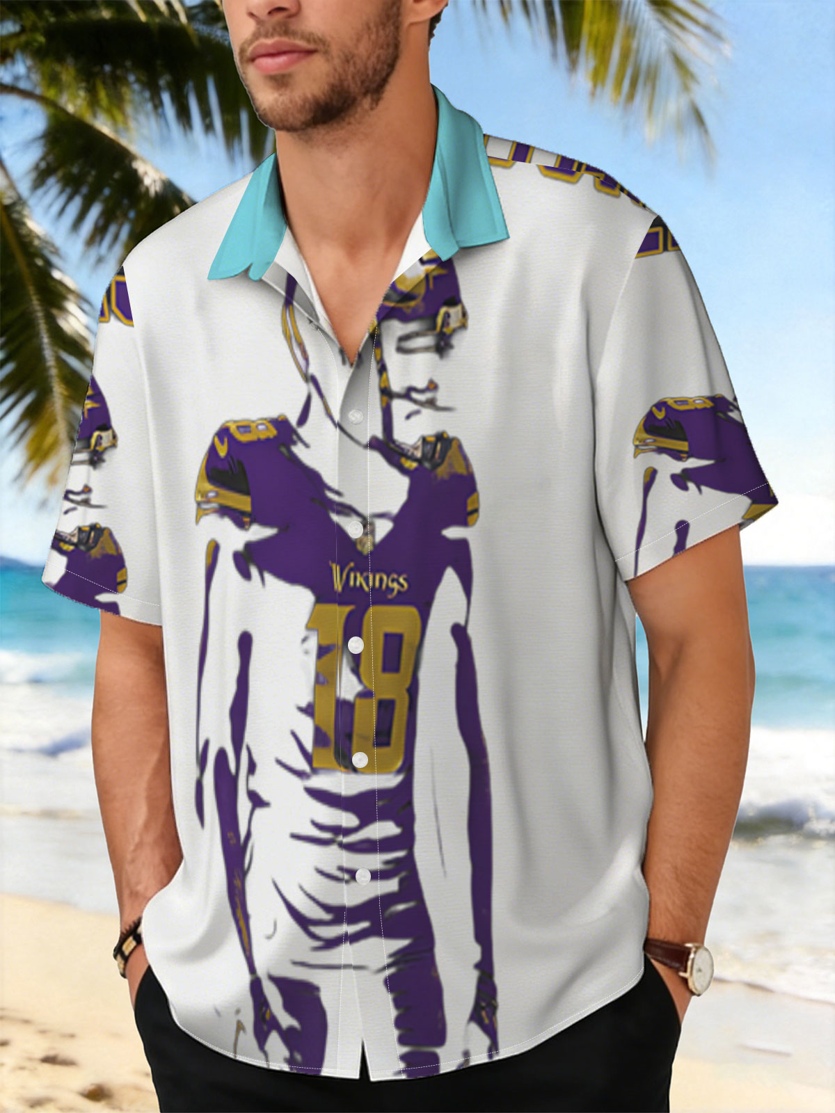 Justin Jefferson, Vikings #18, NFL Football Player -  Shirt
