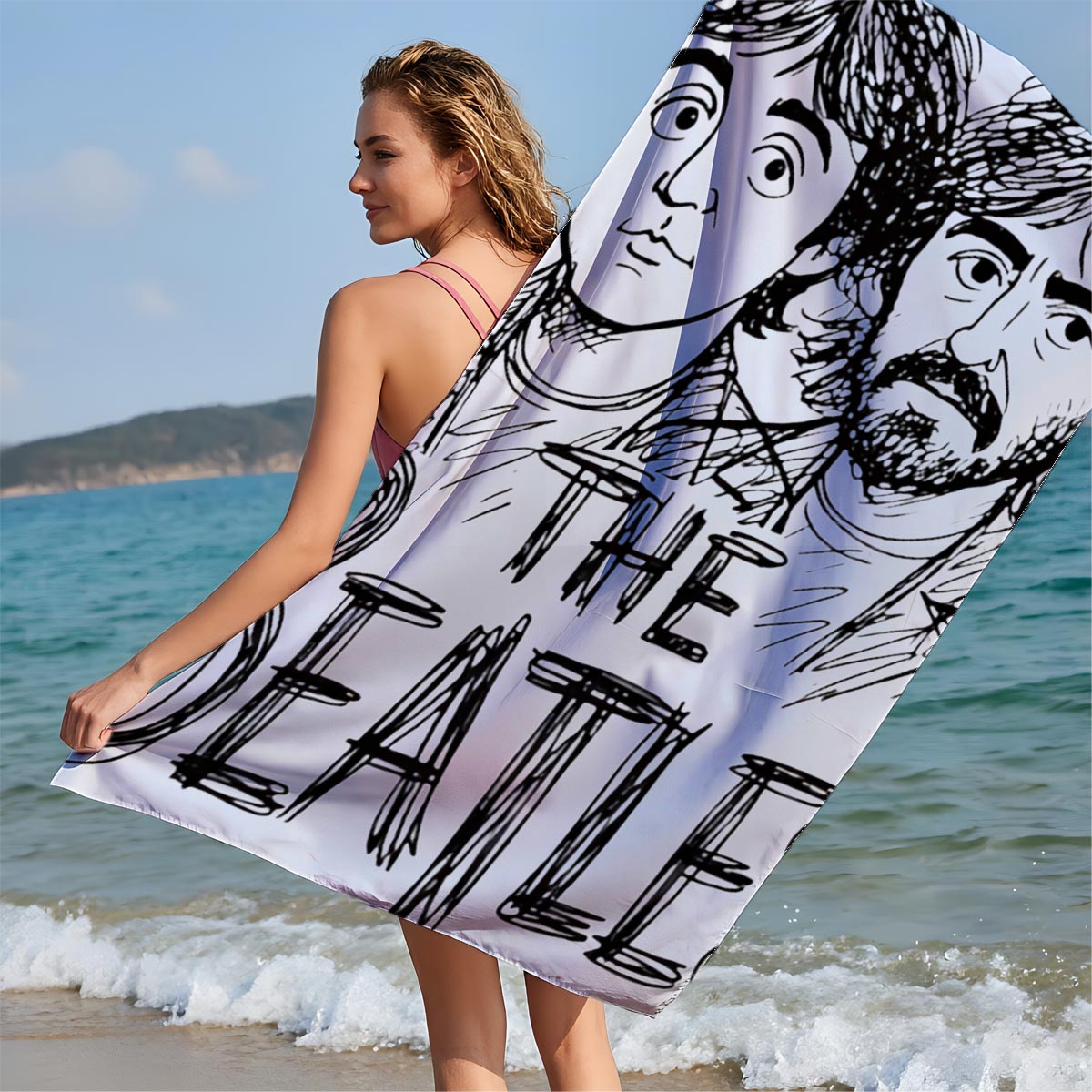 The Beatles Band Members Portrait Sketch - Beach towels