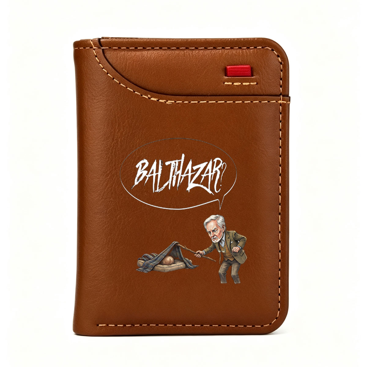 Balthazar? - Old Man with Stick and Blanket, Speech Bubble - Vertical Style Wallet