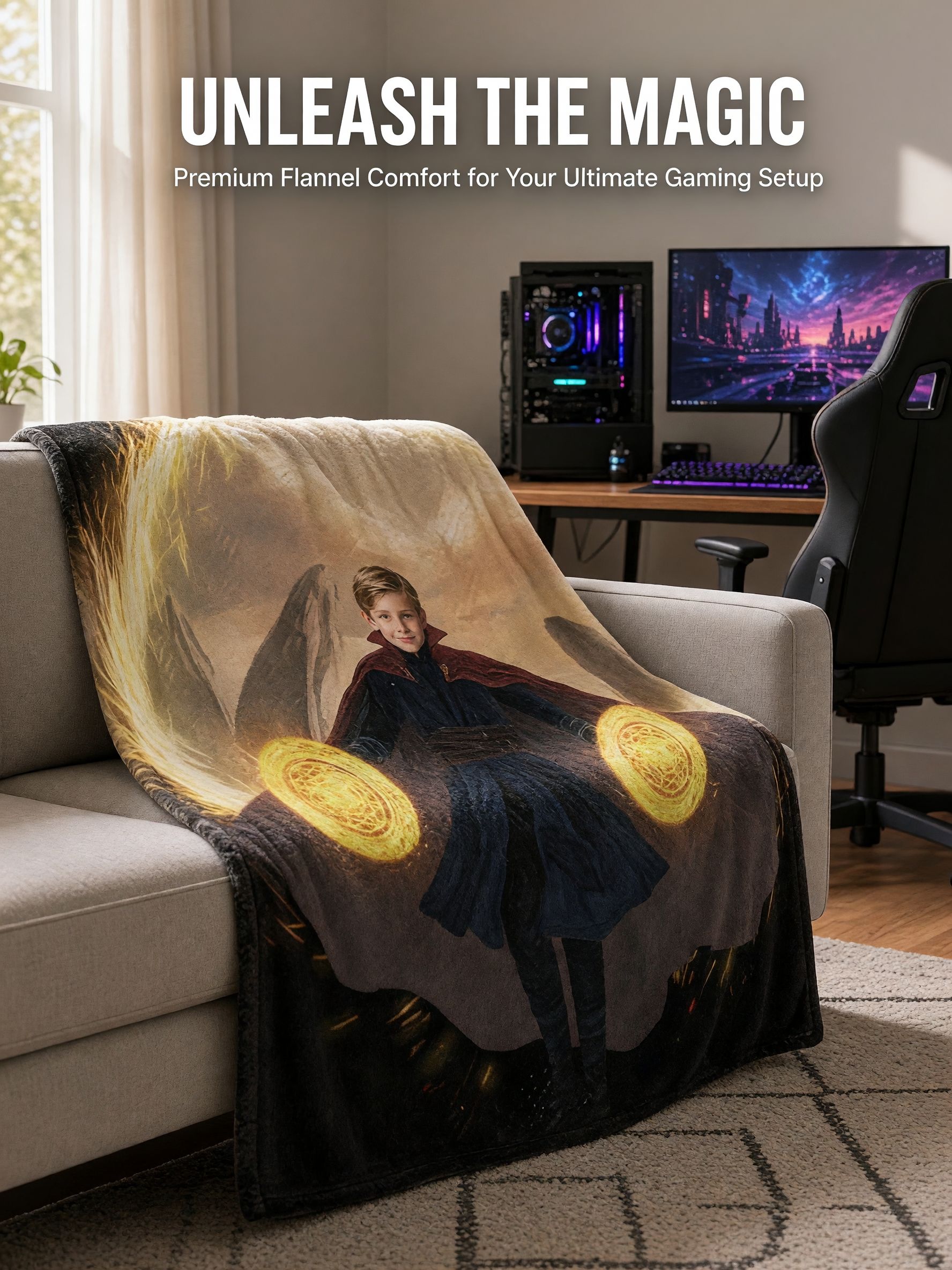 Custom Face Photo Blanket Personalized Superhero Flannel Throw Plush Warm Fleece Bedding Ideal Keepsake Gift