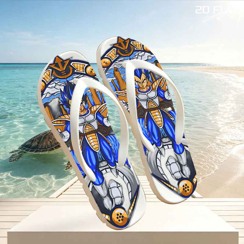 Vegeta in Super Saiyan Blue Form, Dragon Ball Z Character, Stained Glass Art Style -  flip-flops