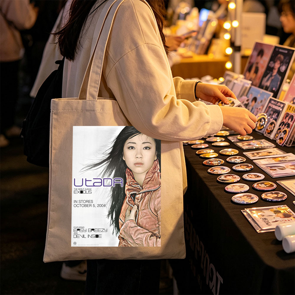 Utada Hikaru on Album Cover for Exodus Debut Release in 2004 - Canvas tote bags