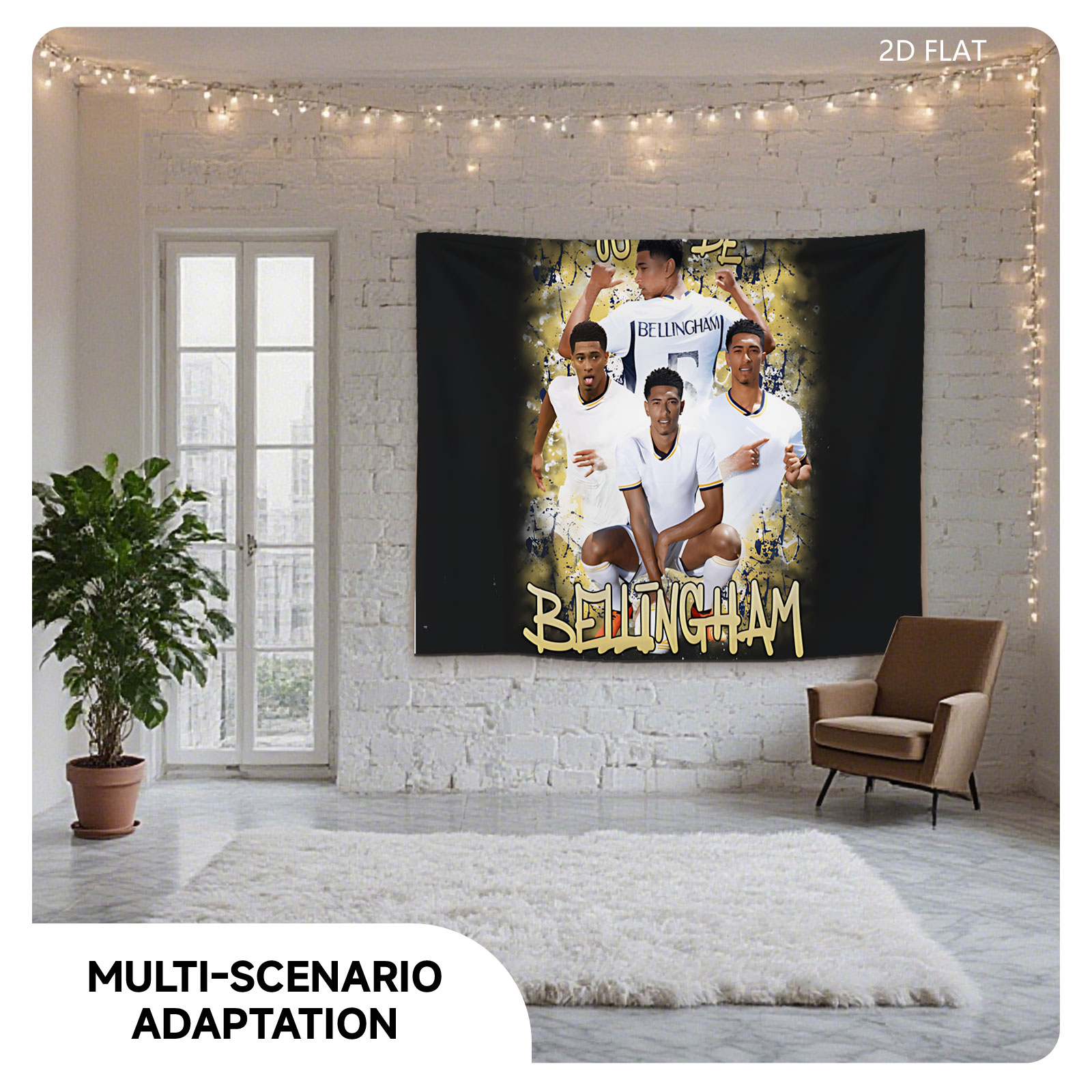 Bellingham Football Player Portrait Collage - Tapestry
