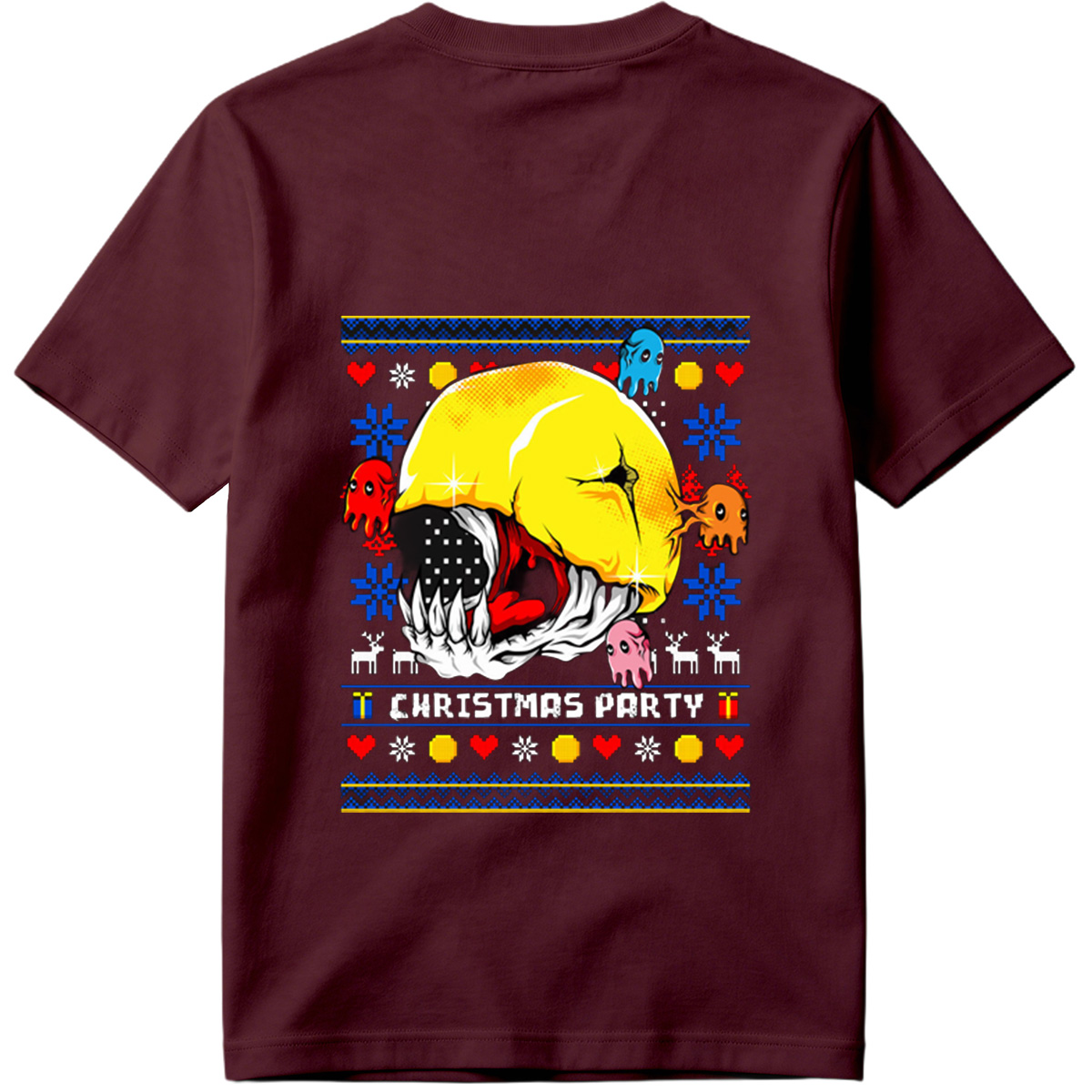 Pac-Man Christmas Party with Ghosts - Tee