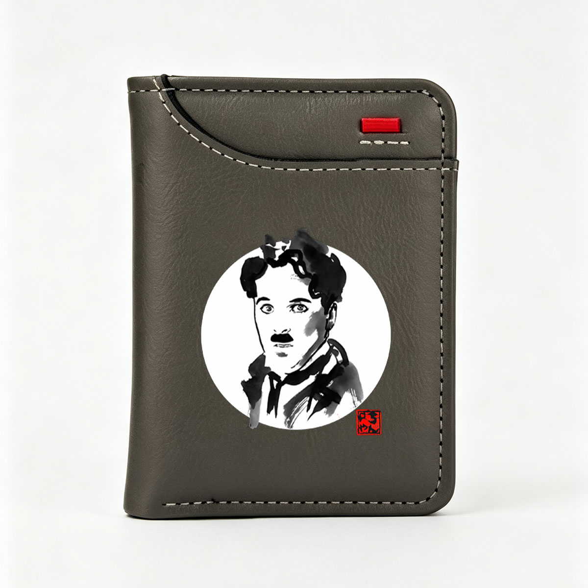 Charlie Chaplin in Classic Silent Film Style - Vertical Style Wallet