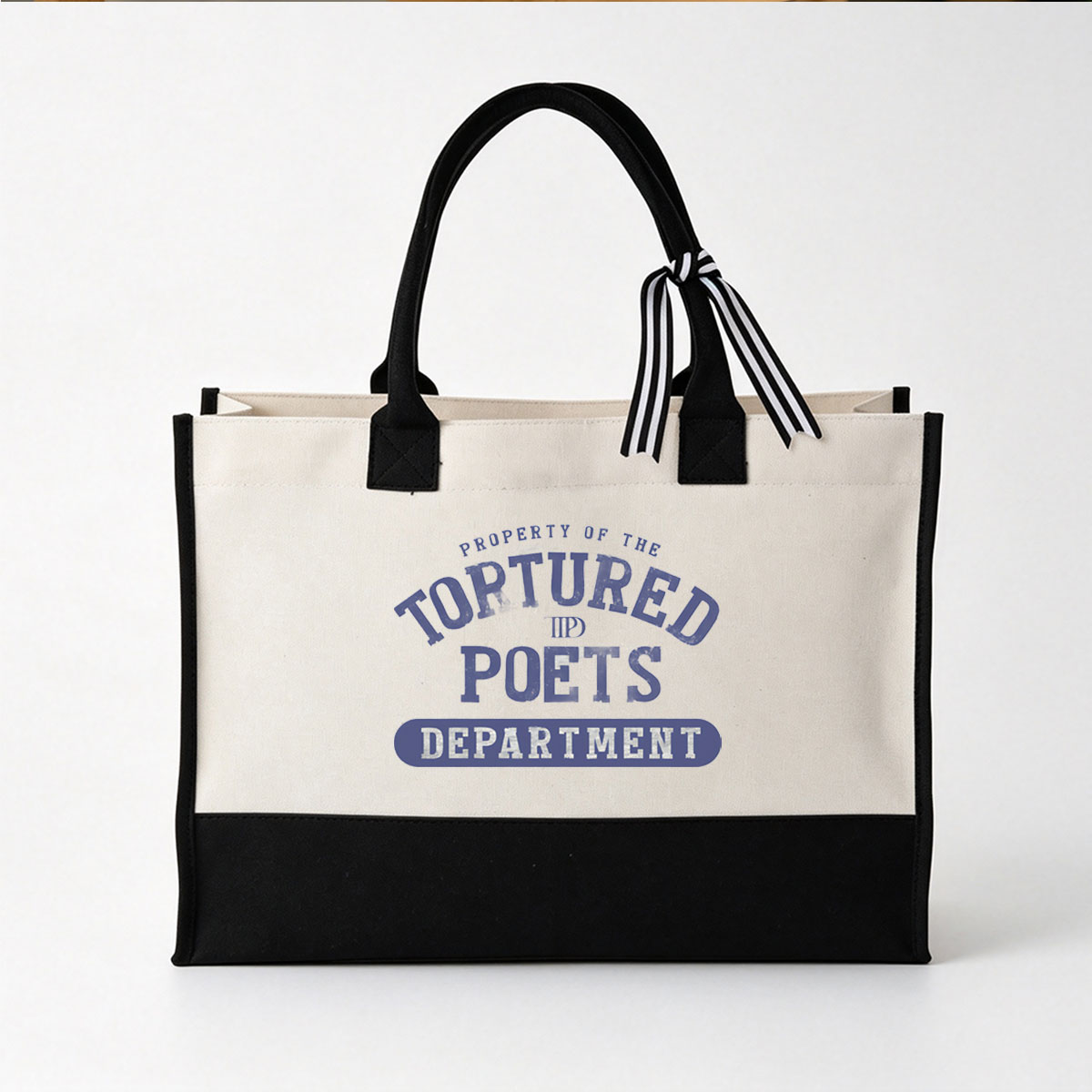 Property of the Tortured Poets Department - Taylor Swift's Album Branding - Canvas patchwork gift tote bag