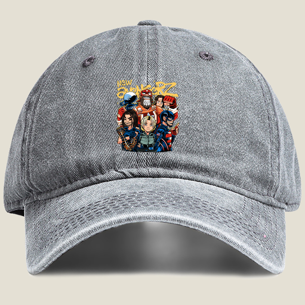 New Avengers: Captain America, Iron Man, Thor, Black Widow, Hulk, Hawkeye - Washed Denim - Baseball Cap