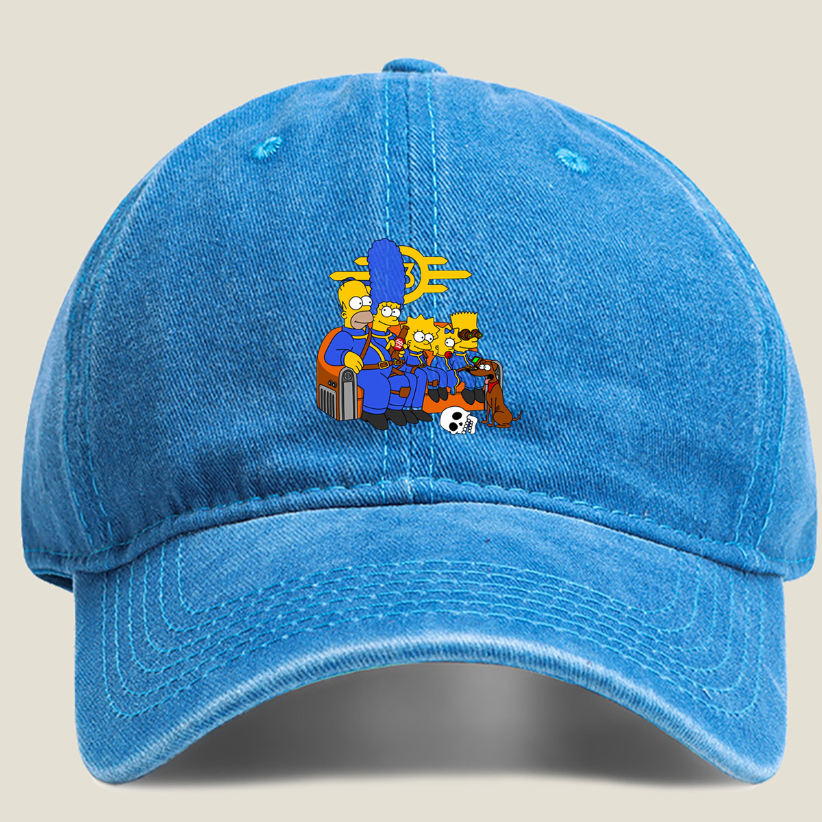 The Simpsons Family in Starfleet Uniforms - Washed Denim - Baseball Cap