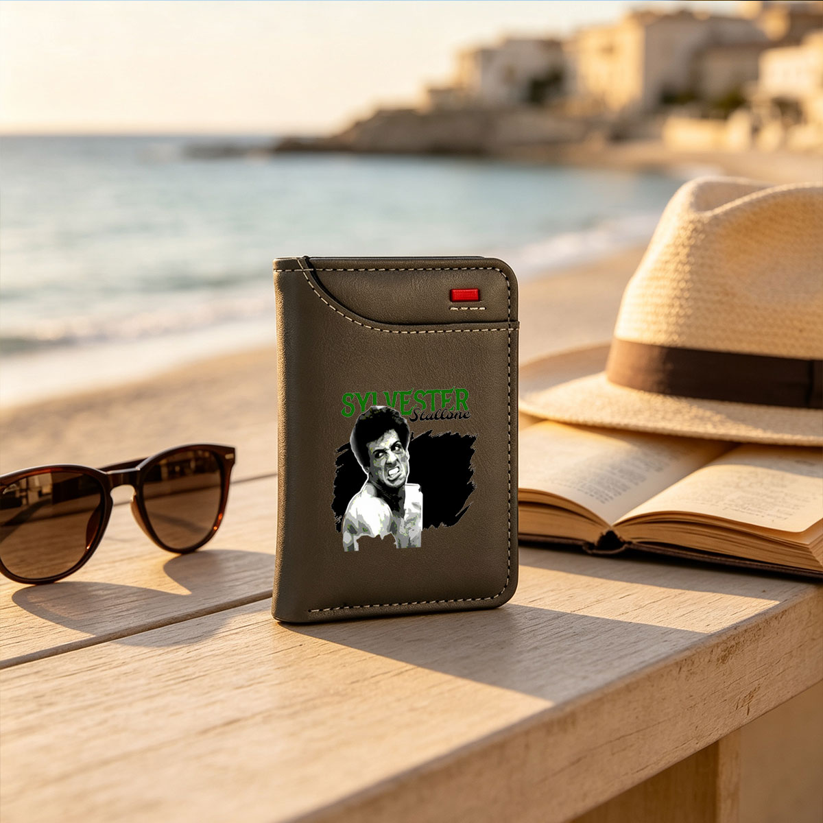 Sylvester Stallone: Rocky Balboa, Iconic Actor and Martial Artist - Vertical Style Wallet