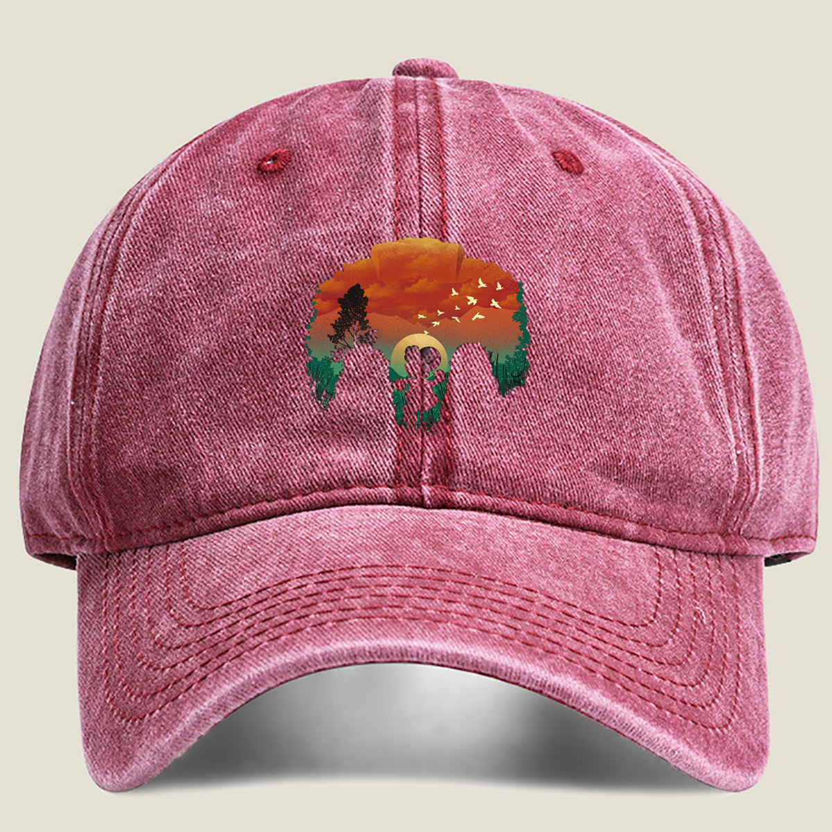 Mickey Mouse at Sunset - Washed Denim - Baseball Cap