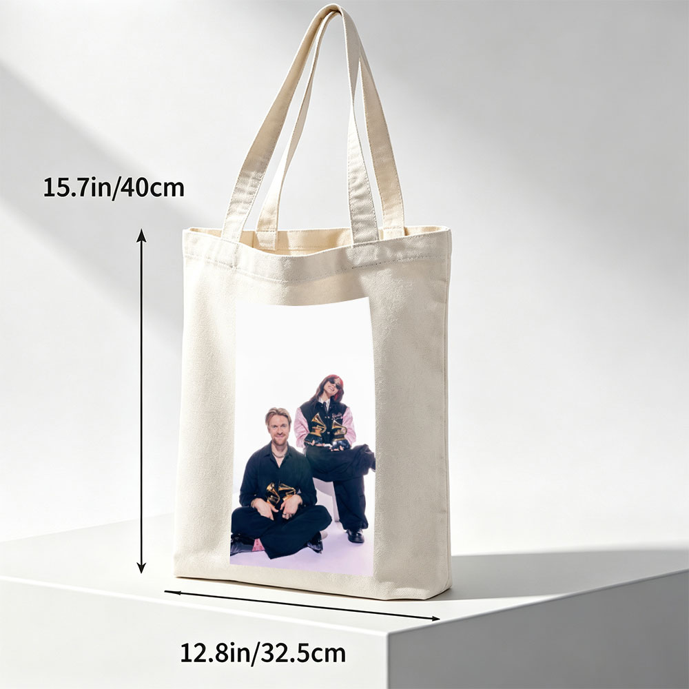 Billie Eilish and Finneas O'Connell at the Grammys with Their Awards - Canvas tote bags