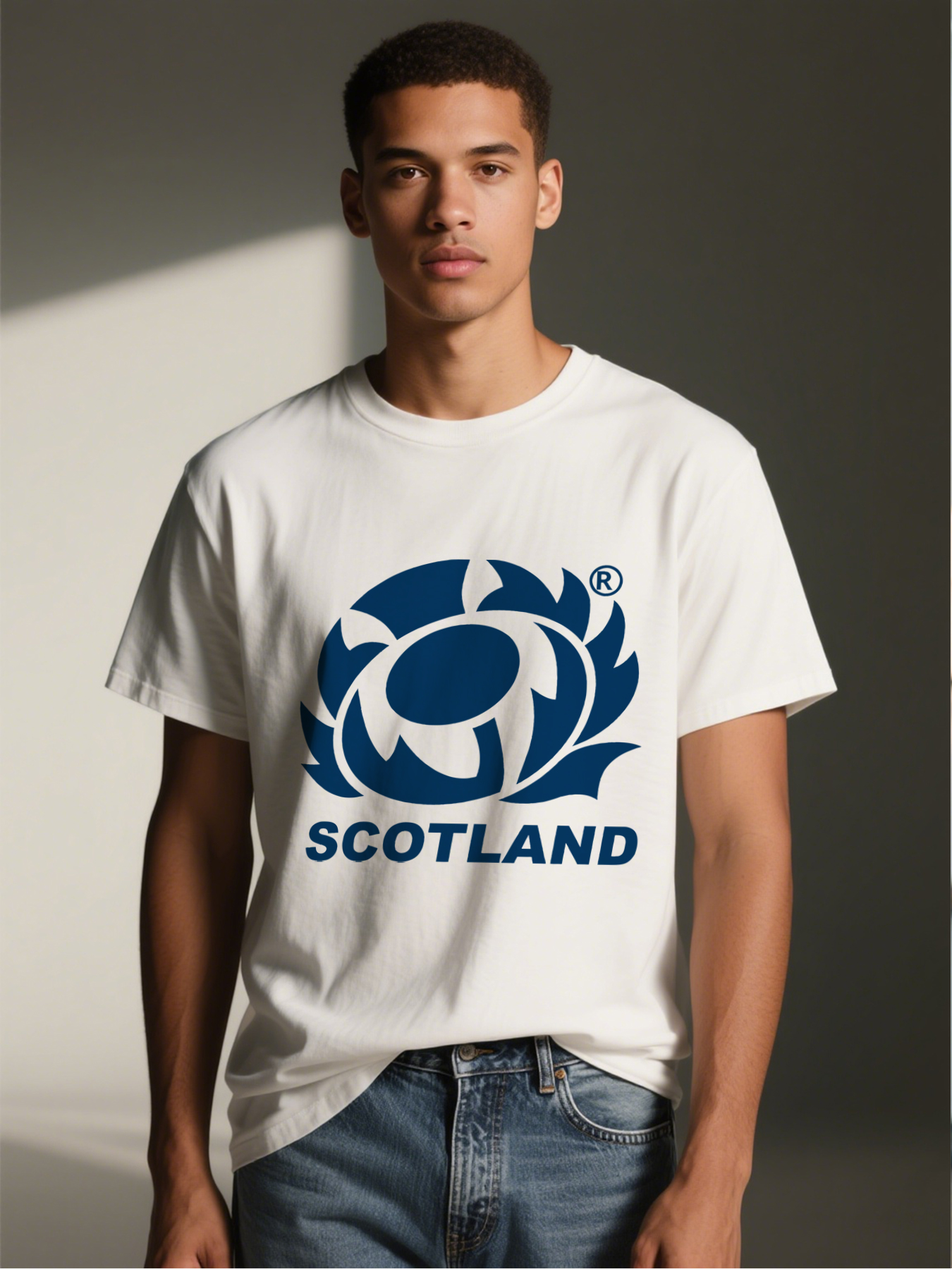 Men's Printed T-Shirt Scotland Thistle Logo Design Casual Round Neck Summer Lightweight Breathable Short Sleeve T-Shirt for Fans and Travelers Adult Unisex Streetwear Outfit