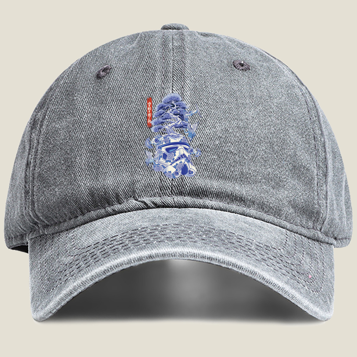 Star Wars Stormtrooper with Bonsai and Cranes - Washed Denim - Baseball Cap