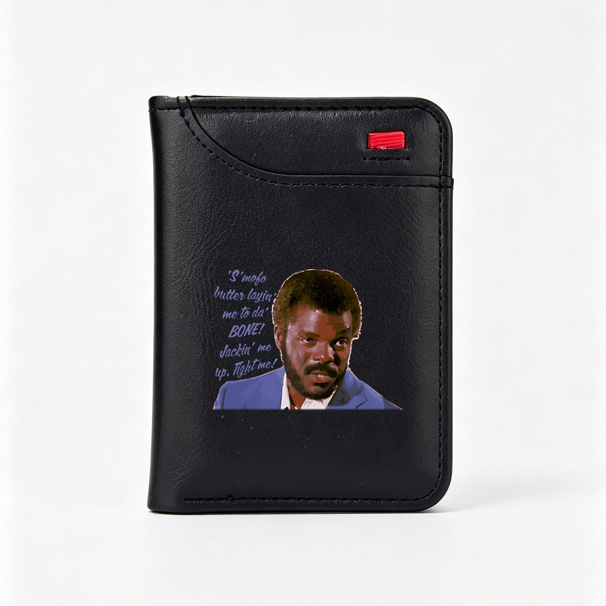 Samuel L. Jackson as Jules Winnfield in Pulp Fiction, iconic quote moment - Vertical Style Wallet