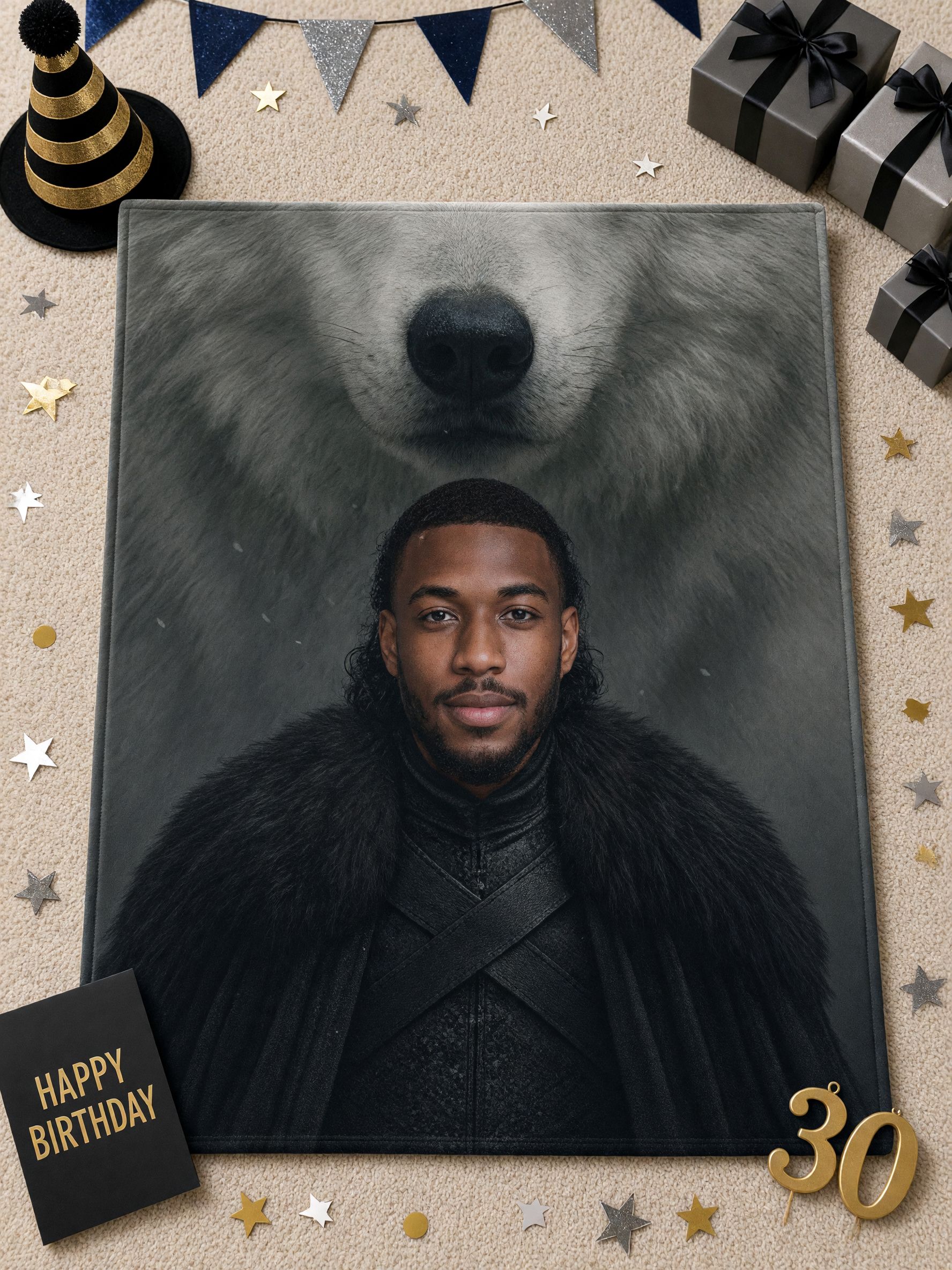 Custom Face Photo Flannel Fleece Blanket Personalized Portrait Throw Ultra Soft Anti-Pilling Cozy Bed Couch Gift