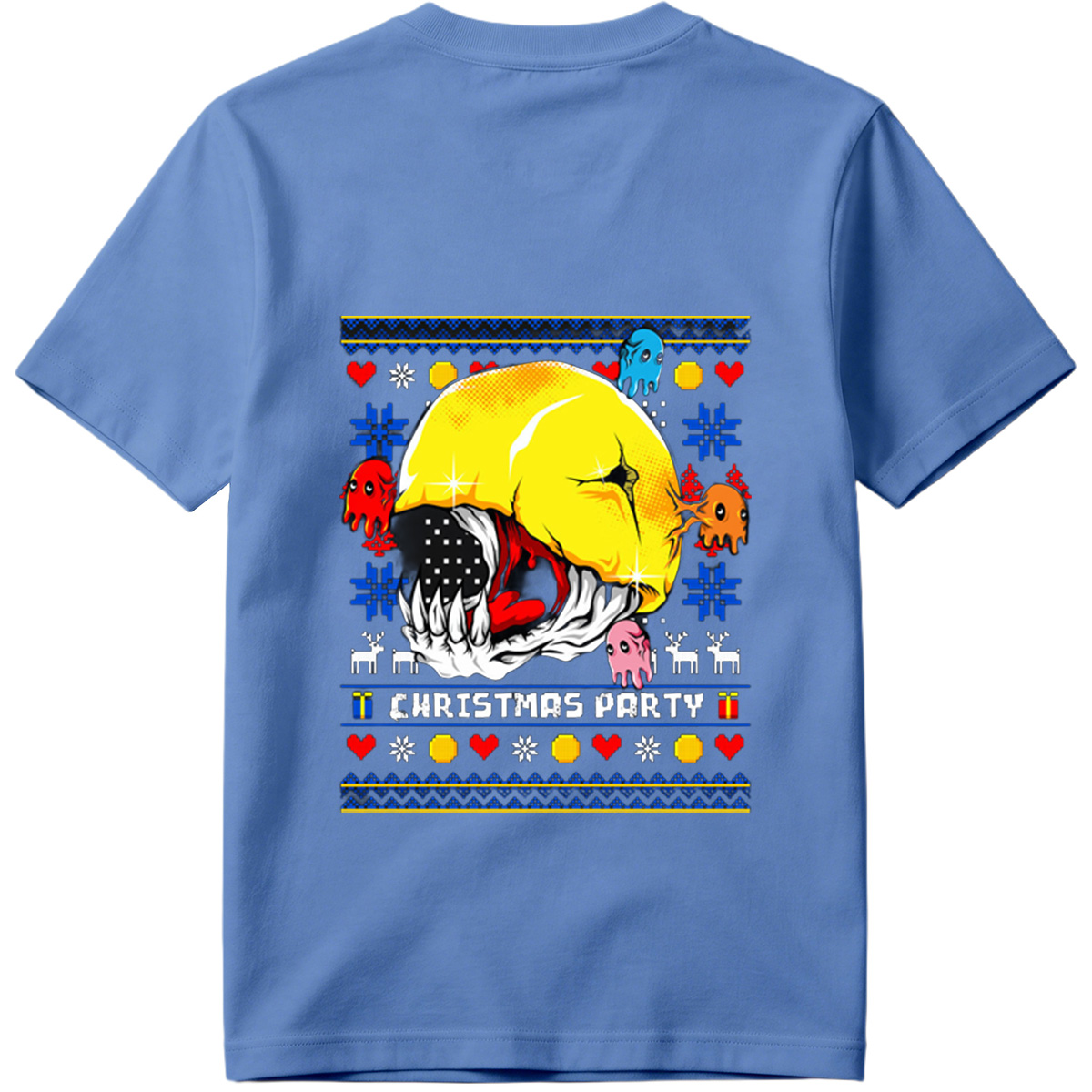 Pac-Man Christmas Party with Ghosts - Tee