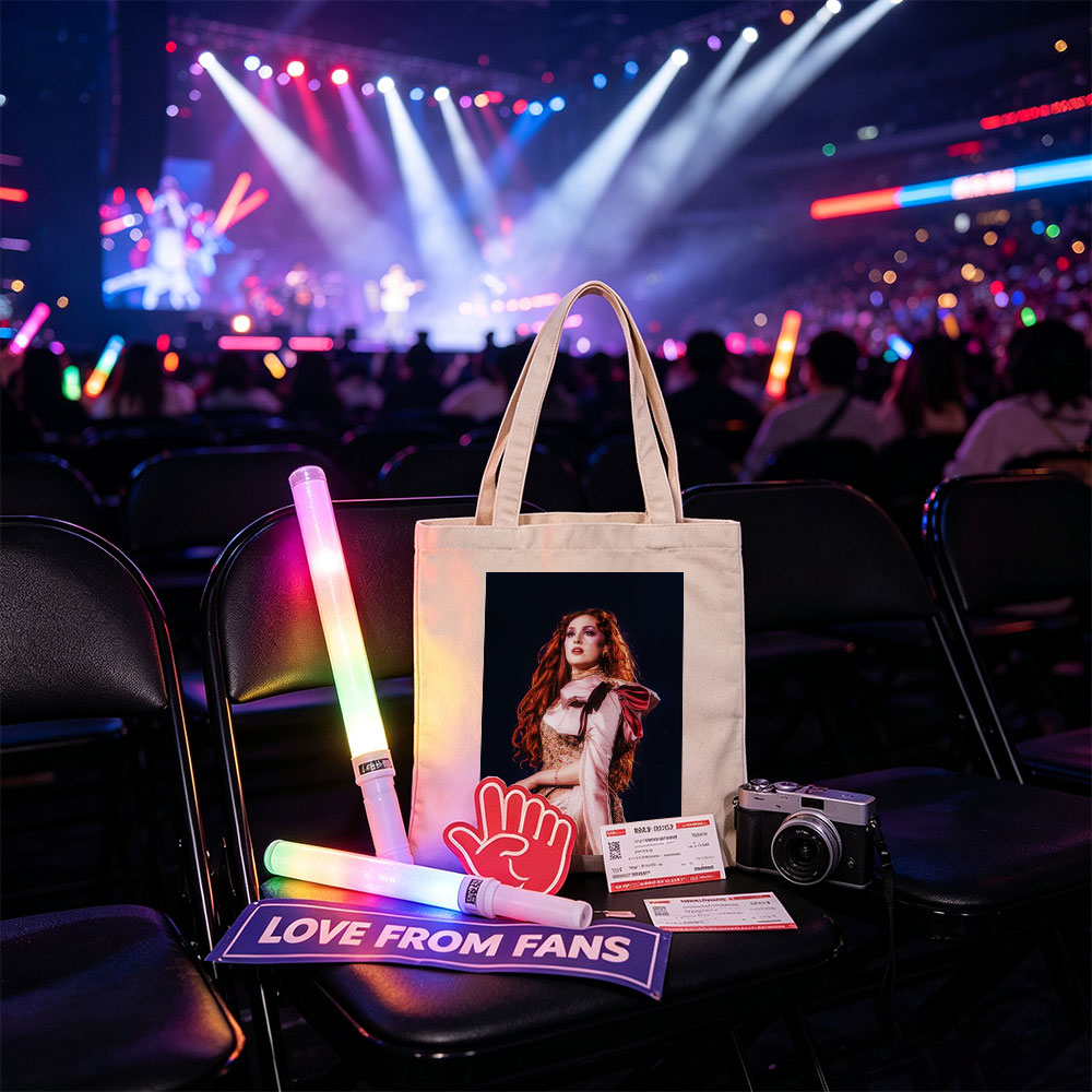 Katy Perry in a Dramatic Performance Scene Wearing a Pink Satin Outfit with Elegant Makeup and Long Red Hair - Canvas tote bags