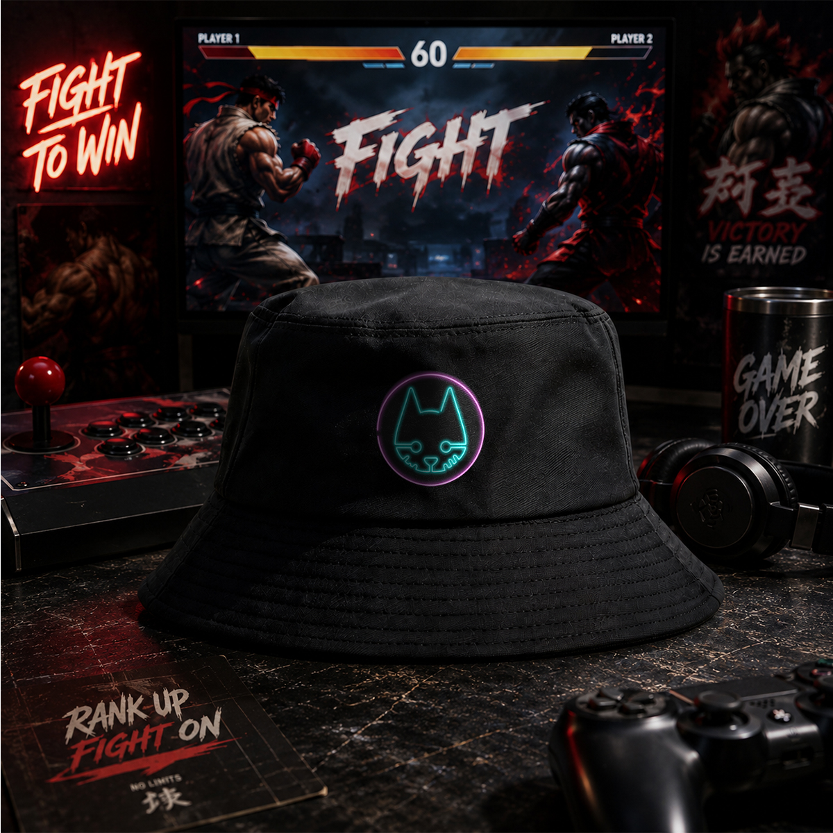 Neon Cat Logo - Fisherman's Hat