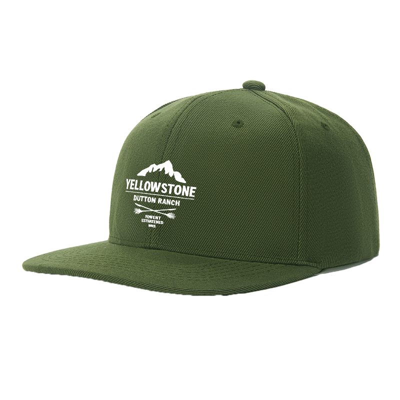 Flat Brim Baseball Cap Yellowstone Dutton Ranch Mountain Logo Streetwear Underground Skate Style for Basketball Court Skate Park Urban Outfit Skaters Rappers Streetwear Enthusiasts