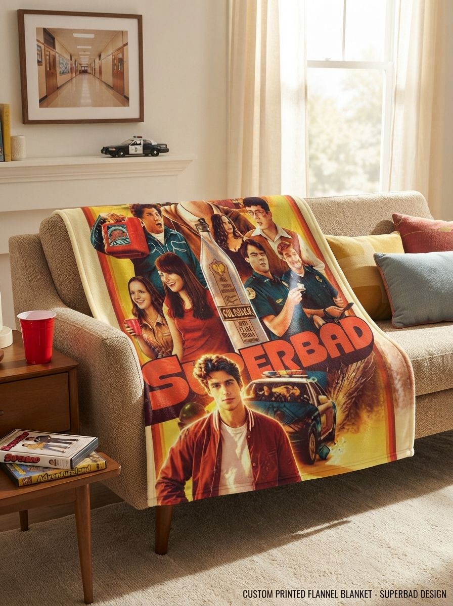 Custom Photo Face Blanket Personalized Retro Comedy Movie Poster Flannel Fleece Throw Soft Anti-Pilling Cozy Bedding