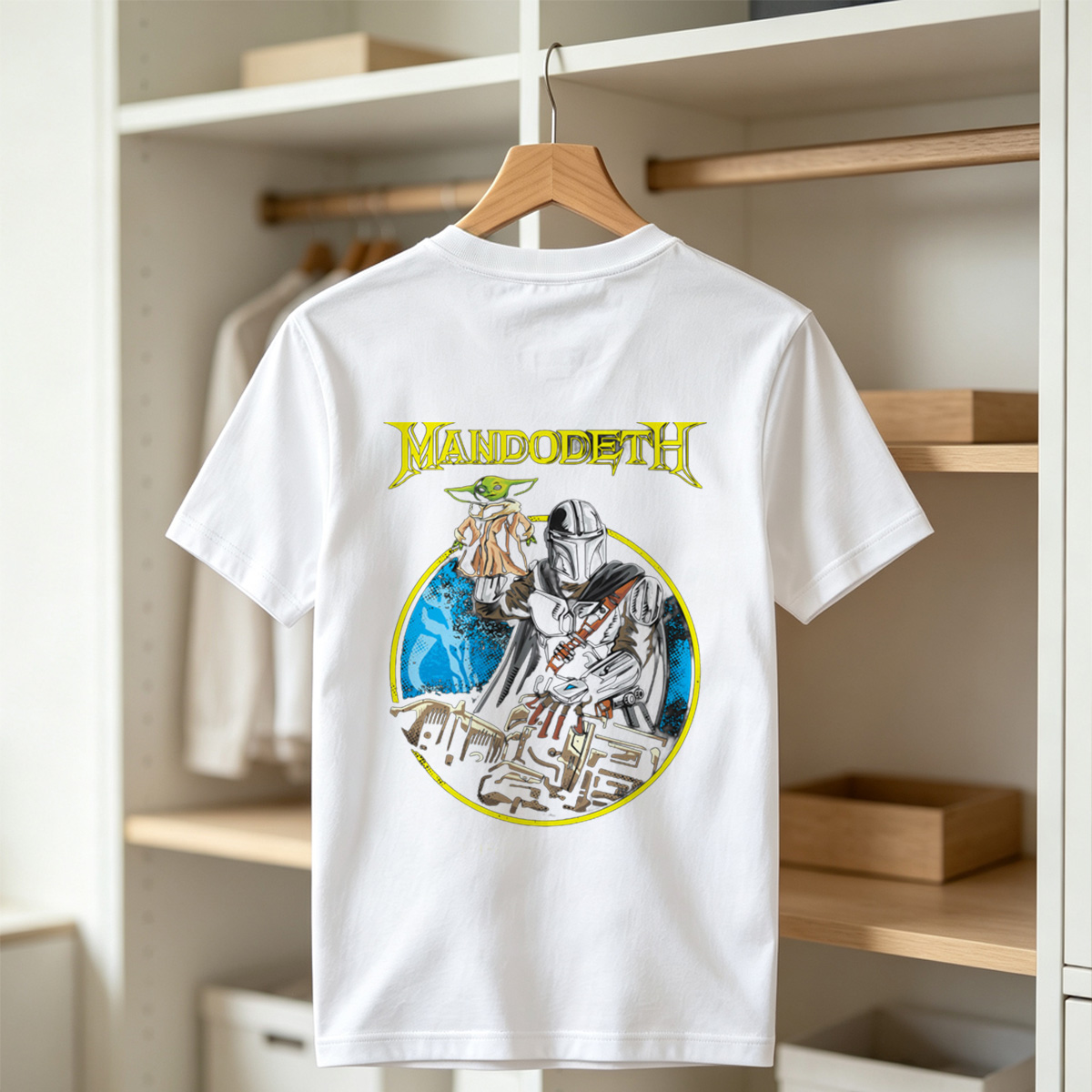 Mandalorian and Yoda in a Heavy Metal Style: Mandodeth - Tee