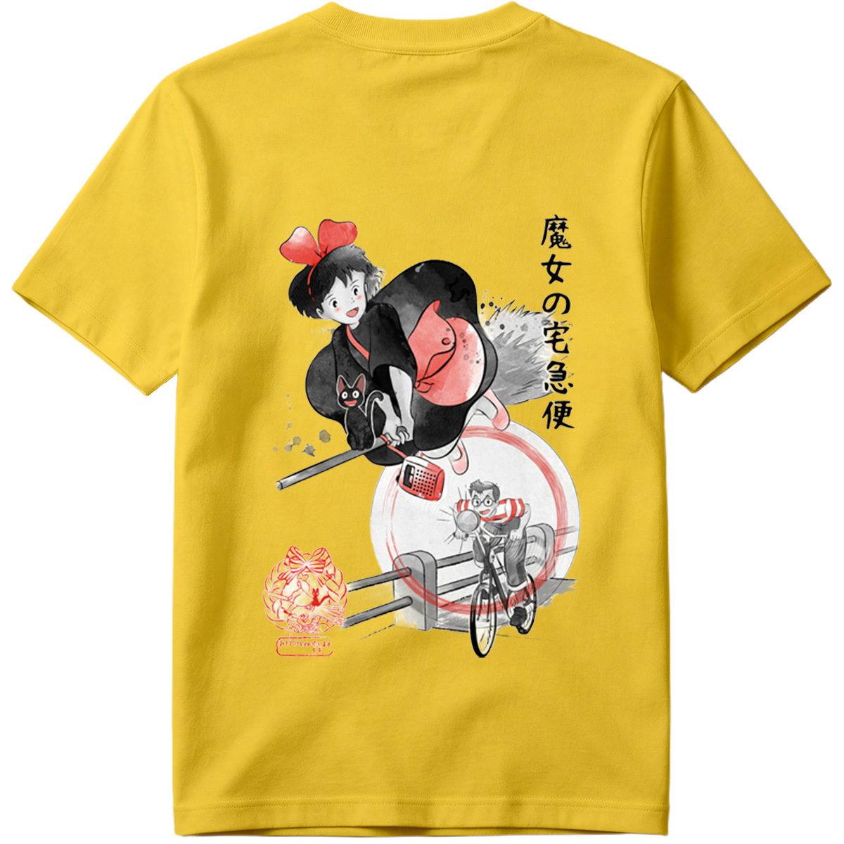 Kiki's Delivery Service: Kiki and Jiji on Broomstick with Delivery Man - Tee