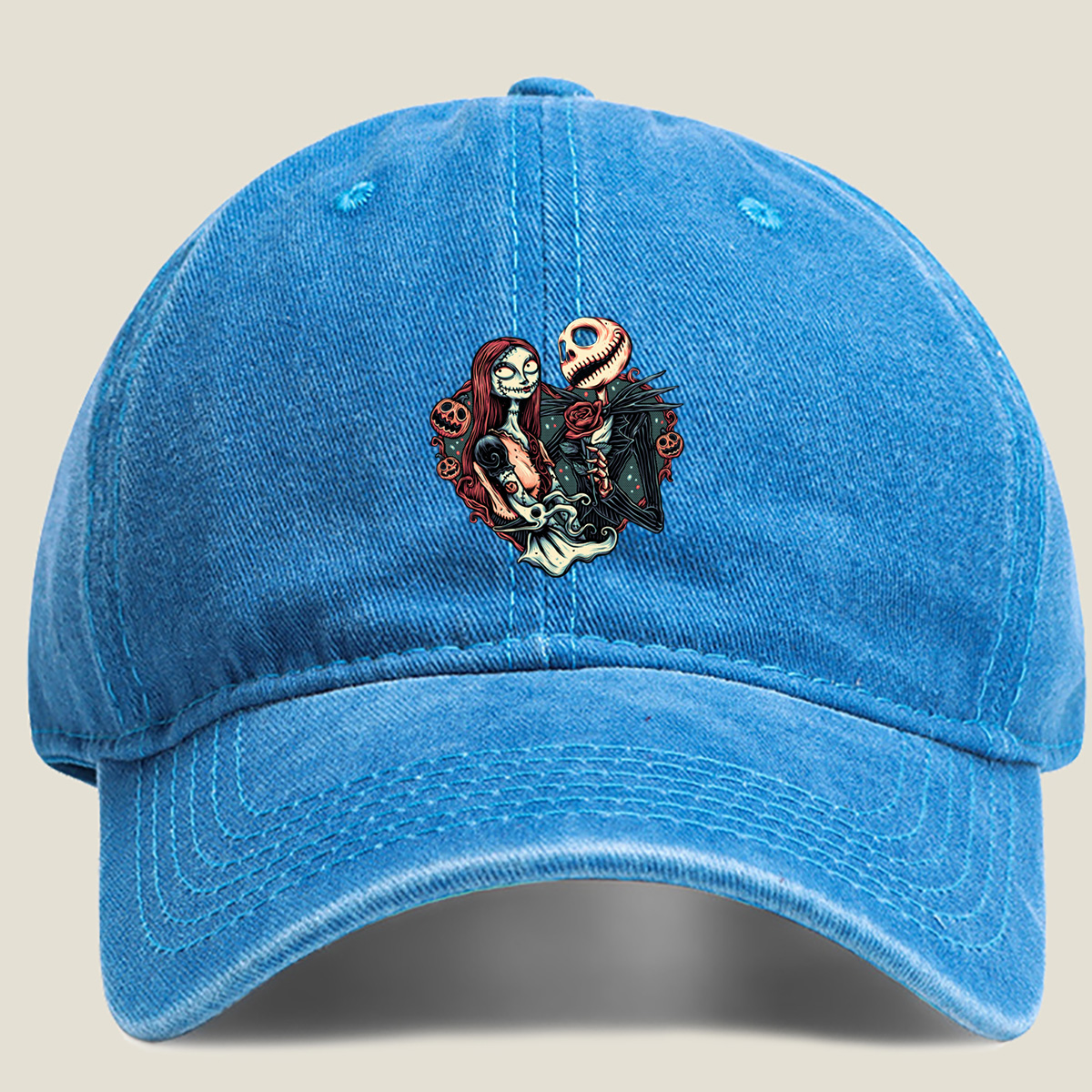 The Nightmare Before Christmas: Jack and Sally - Washed Denim - Baseball Cap